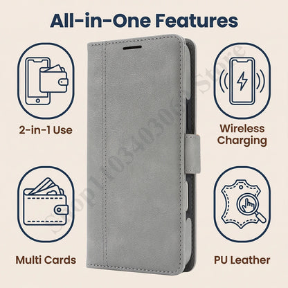 2 In 1 Leather Flip Case For Google Pixel 9 9pro 9A 10 10pro Pro XL 10A Cash Card Slots Holder Wireless Charging Phone Cover