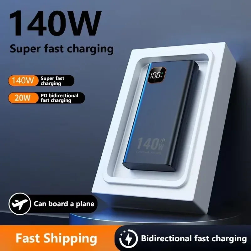 Lenovo 500000mAh 140W Power Bank CCC Certification Large Capacity Super Fast Charging Portable Charger for iPhone Samsung Huawei