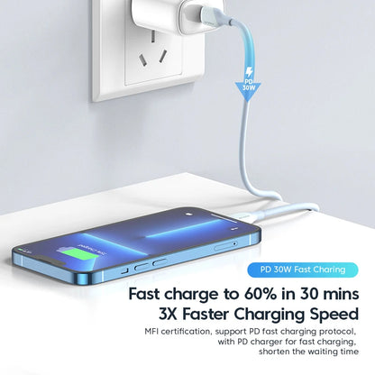 KUULAA USB C Cable PD30W MFi Certified For iPhone 14 13 12 11  AirPods iPad Fast Charging USB C to Lightning Cable Silicone USB