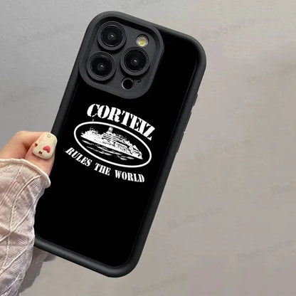 The World-C-Corteizs Phone Case iPhone 16 Plus 15 11 14 12 13 17 Pro Max Shockproof Soft Cover