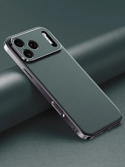 Luxury Leather Phone Case for iPhone 17 16 15 14 Pro Max Air 17Pro 16Pro Full Lens Protection Back Cover