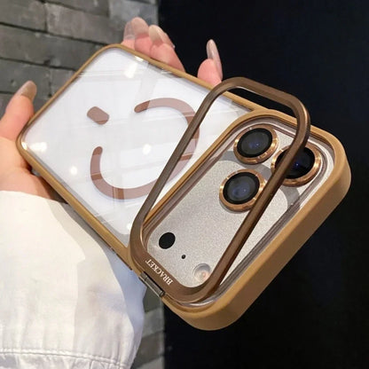 Magnetic Clear Phone Case for Apple iPhone 17 Air 16 15 14 Plus 13 12 11 Pro Max Transparent Camera Kickstand Protective Cover