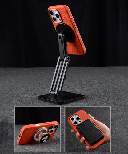 Melkco Genuine Leather Strong Magnetic Case For iPhone 16 Pro Max 16 Plus Coque Premium Cowhide Metal Camera Protection Cover