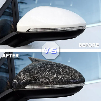 2x Carbon Look Side Wing Mirror Cover For VW For VW Golf 7 MK7 MK7.5 GTI R GTE GTD 2014-2019 Side Rear View Mirror Cap Cover