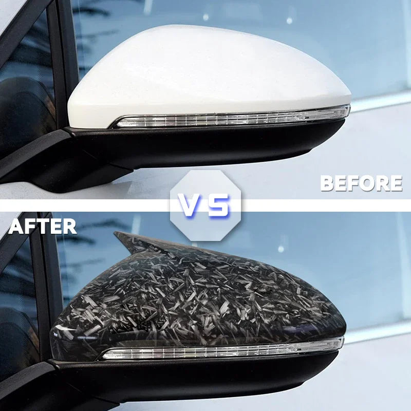 2x Carbon Look Side Wing Mirror Cover For VW For VW Golf 7 MK7 MK7.5 GTI R GTE GTD 2014-2019 Side Rear View Mirror Cap Cover