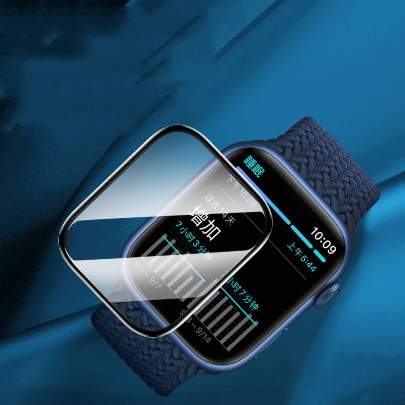 Screen Protector For Apple Watch series 9 8 7 45mm 41mm Accessories Soft Glass 9D HD Full Film iWatch 6 5 3 se 44mm 40mm 42 38mm