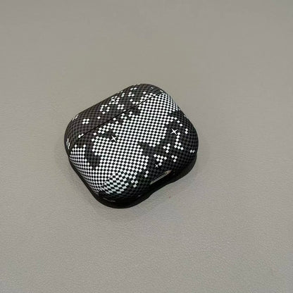 Carbon Fibre Pattern Earphone Case Cover for AirPods 1 2 3 4 Pro 2 Pro 3 Wireless Bluetooth Headset Protective Cover