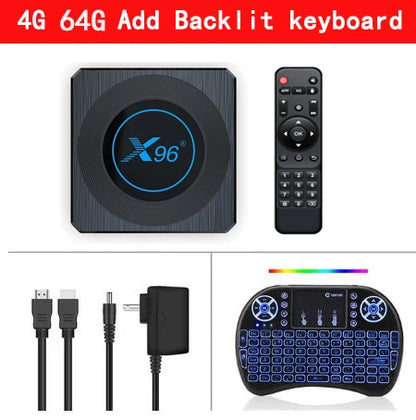 X96 X4 Smart TV Box Amlogic S905X4 Android 11 2.4/5G Dual Wifi 4G 32G 64G Support AV1 BT HD 4K 8K RGB Light Media Player TVBOX