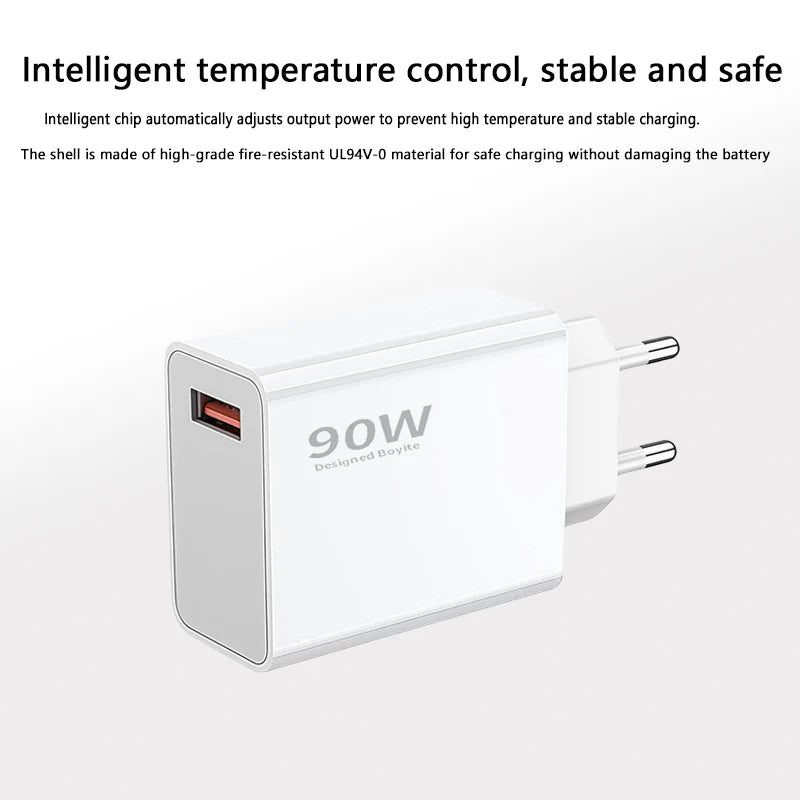 90W USB Fast Charger for Xiaomi 15 14 13 12 11 10 Ultra Note 12T 13 Pro Turbo Quick Charge Type C USB Charging Cable