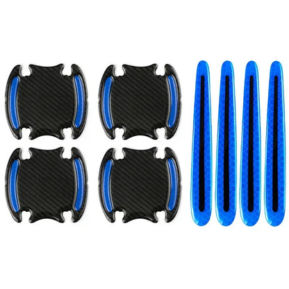 Universal Door Handle Sticker 3D Carbon Fiber Car Door Handle Paint Scratch Protector Sticker Auto Door Handle Scratch Cover