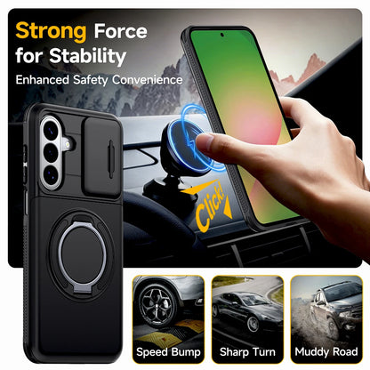 Shockproof Armor Case For Samsung Galaxy A57 A37 A17 A27 A56 A36 A26 A16 A55 A15 5G 4G S26 S25 S24 FE Plus Card Slot Stand Cover