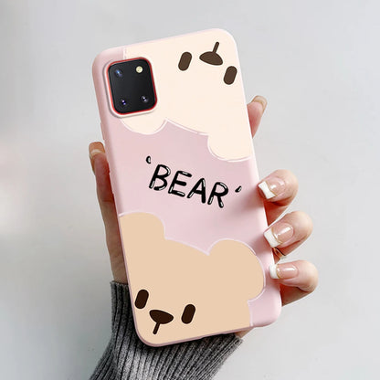 For Samsung Galaxy Note10 Lite Case SM-N770F 6.7'' Cute Bear Cartoon Cat Cover Soft TPU Phone Case For Samsung Note 10 Lite Bags