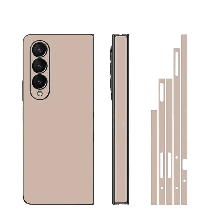 Plain Color Sticker for Samsung Galaxy Z Fold7 6 5 4 3 Back Screen Protector Hing Side Skin 3 in 1 Protective Film Fold4
