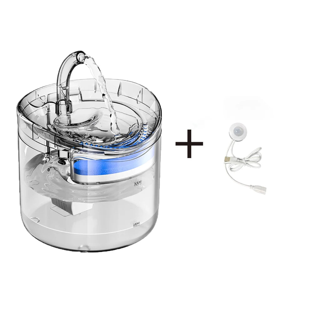 2L Pet Cat and Dog Drinker Activated Carbon Filter USB Powered Automatic Pet Feeder Motion Sensor Bowl Pet Silent Drinking Bowl