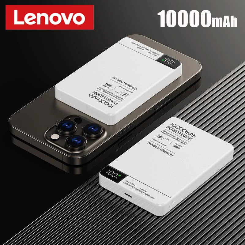 Lenovo Magnetic Power Bank 500000mAh Wireless Super Fast Charging External Battery for Magsafe Powerbank for iPhone 17/16/15/14