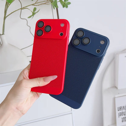 Cooling Phone Case with Full Camera Lens Protection For iPhone 17 Air 16e 16 15 14 Pro Max Plus Shockproof PC Back Cover