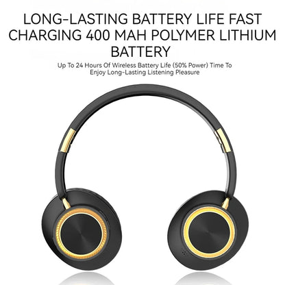 Wireless Bluetooth Over Ear Headphones Foldable Stereo with 40mm Driver for HiFi Sound Quality and Heavy Bass Built in Microphone Ideal for Gaming PC and Phone Long Battery Life Stable Wireless Connection