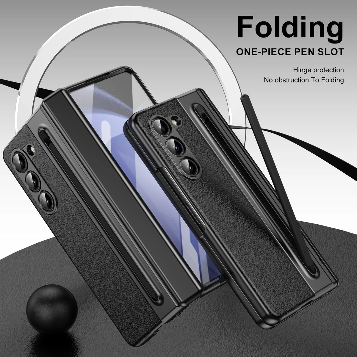 Pen Holder Glass Film Cell Phone Case  for Samsung Galaxy Z Fold8 Ultra Fold 8 7 6 5 4 3 Fold7 Fold4 Fold5 Fold6 Fold3