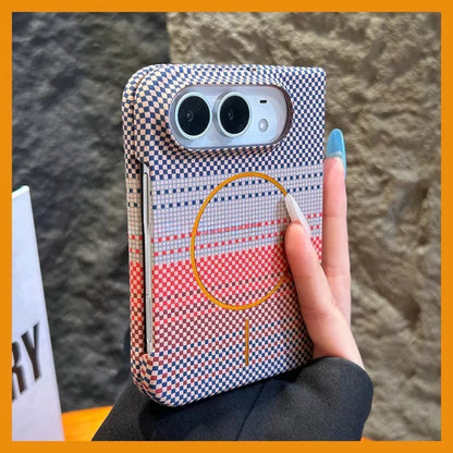 For iPhone Duo Case For Magsafe Magnetic Fashion Hard New Carbon Fiber Pattern Anti Fall Protect Back Cover For iPhone duo Shell
