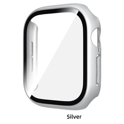Tempered Glass PC Case for Apple Watch 12 46mm Hard Bumper Screen Protector Cover for Iwatch Series 12 42mm Shell Accessories