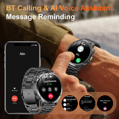 MEVADEN 1.85" Large Screen Outdoor Sports  Smart Watch Bluetooth Call LED Flashlight 1000mAh Health Monitor Smartwatch MD60