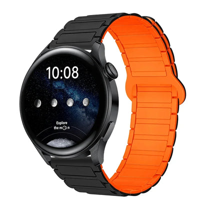 18mm 20mm 22mm Magnetic Loop Band for Samsung Galaxy Watch 7/6/5 Pro/4/Classic Silicone Link Bracelet Huawei GT 2-2e 3-4 Strap