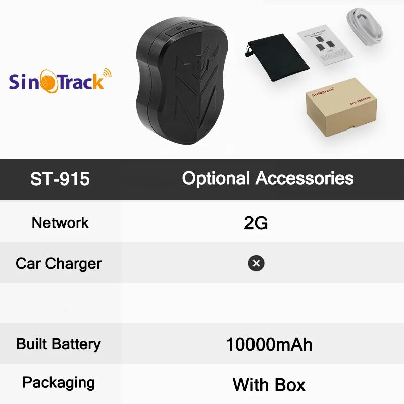 New 4G Waterproof ST-915 10000mAH Battery GPS Tracker Vehicle Track Locator Magnet Long Standby Real Time  Position APP
