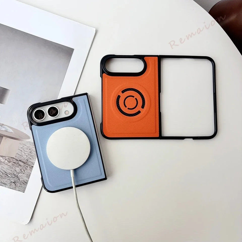 Fashion Magnetic Tech Fabric Phone Case For iPhone DUO 18Fold Magsafe Official Shockproof Protector Cover 18DUO