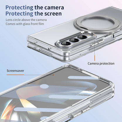 VIETAO Transparent Clear Magnetic Rotatable Kickstand Phone Case for Galaxy Z Fold 8 Ultra 7/6/5/4 with Front Screen Protector