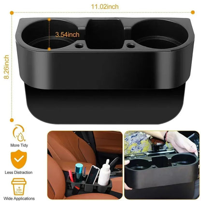 Car Cup Holder Seat Gap Organizer Storage Middle Box Auto Water Double Both Cup Drink Bottle Can Phone Keys Storage Holder Stand