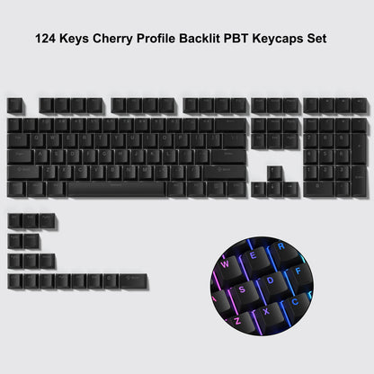 140 Keys White Grey PBT Keycap RGB Shine Through Double Shot Keycaps Cherry Profile for MX Switches  Mechanical Gaming Keyboard