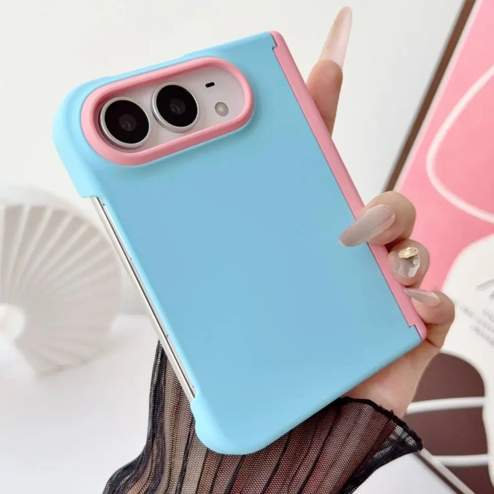 Camera Color Collision Hinge Protection Case For iPhone Duo For iPhone Folding Double Axis Frosted Shockproof Shell