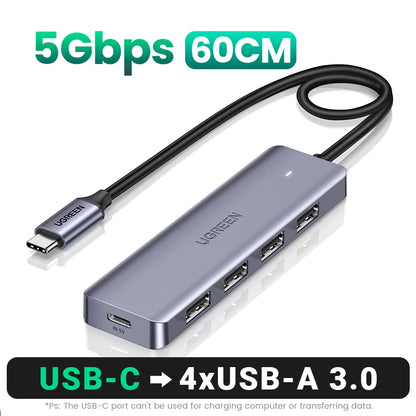 UGREEN USB C HUB 4 Ports Type C to USB 3.0 Hub Splitter Adapter for Laptop MacBook Mac Mini iPad Pro Samsung S25 iPhone 17