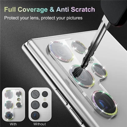 Glitter Camera Lens Protector For Samsung Galaxy S26 S25 S24 S23 Plus Ultra Full Cover Protection Clear Glass Scratch Resistant