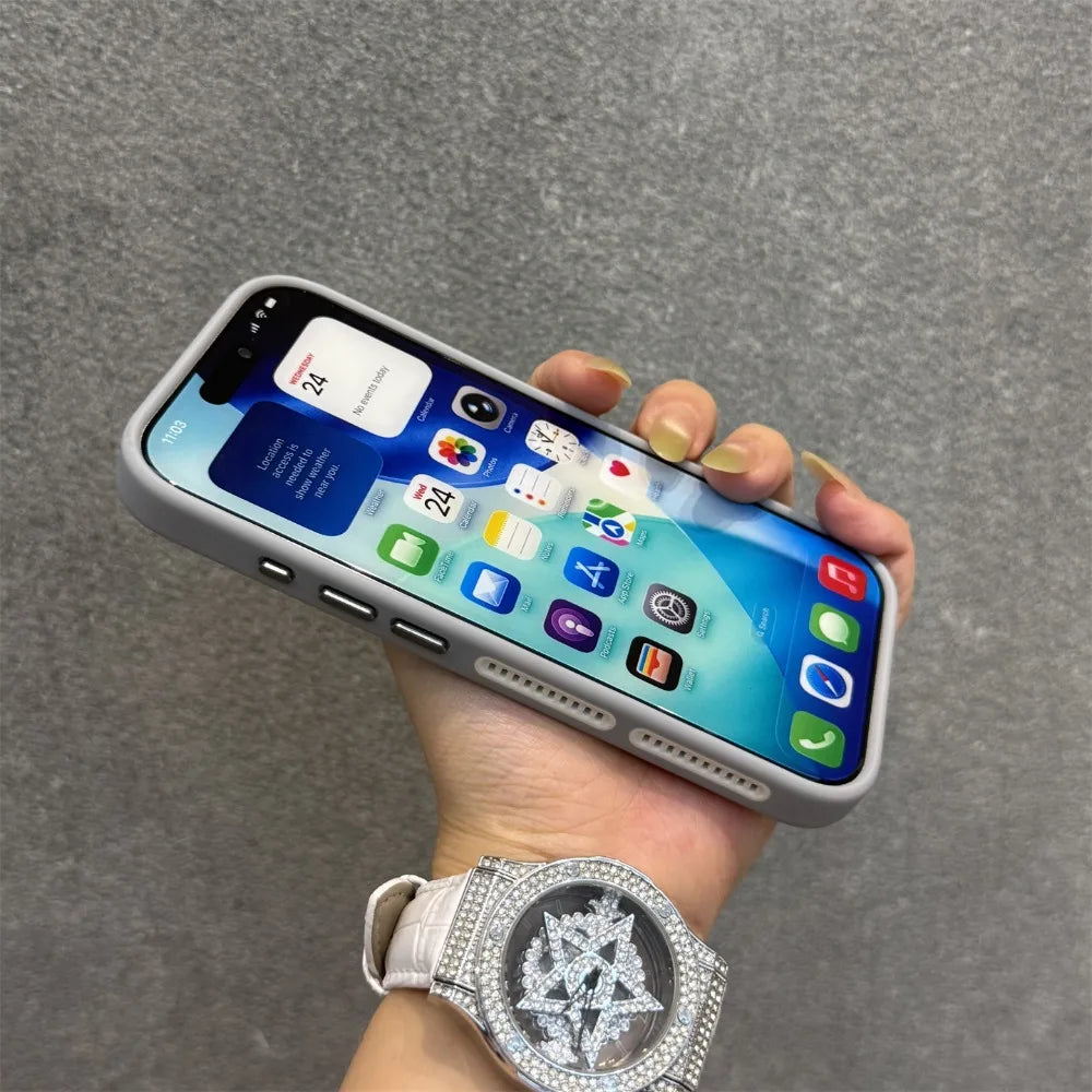 Cooling Heat Dissipation Stand Holder Case For iPhone 17 Pro Max 16 Pro 15 14 13 12 Invisible Bracket Magnetic Matte Hard Cover