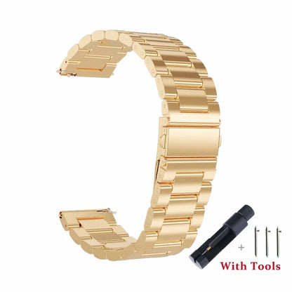 18mm 20mm 22mm 24mm Width Quick Release Full Stainless Steel Watchband Wristwatch Universal Flat Head Watch Strap Accessories