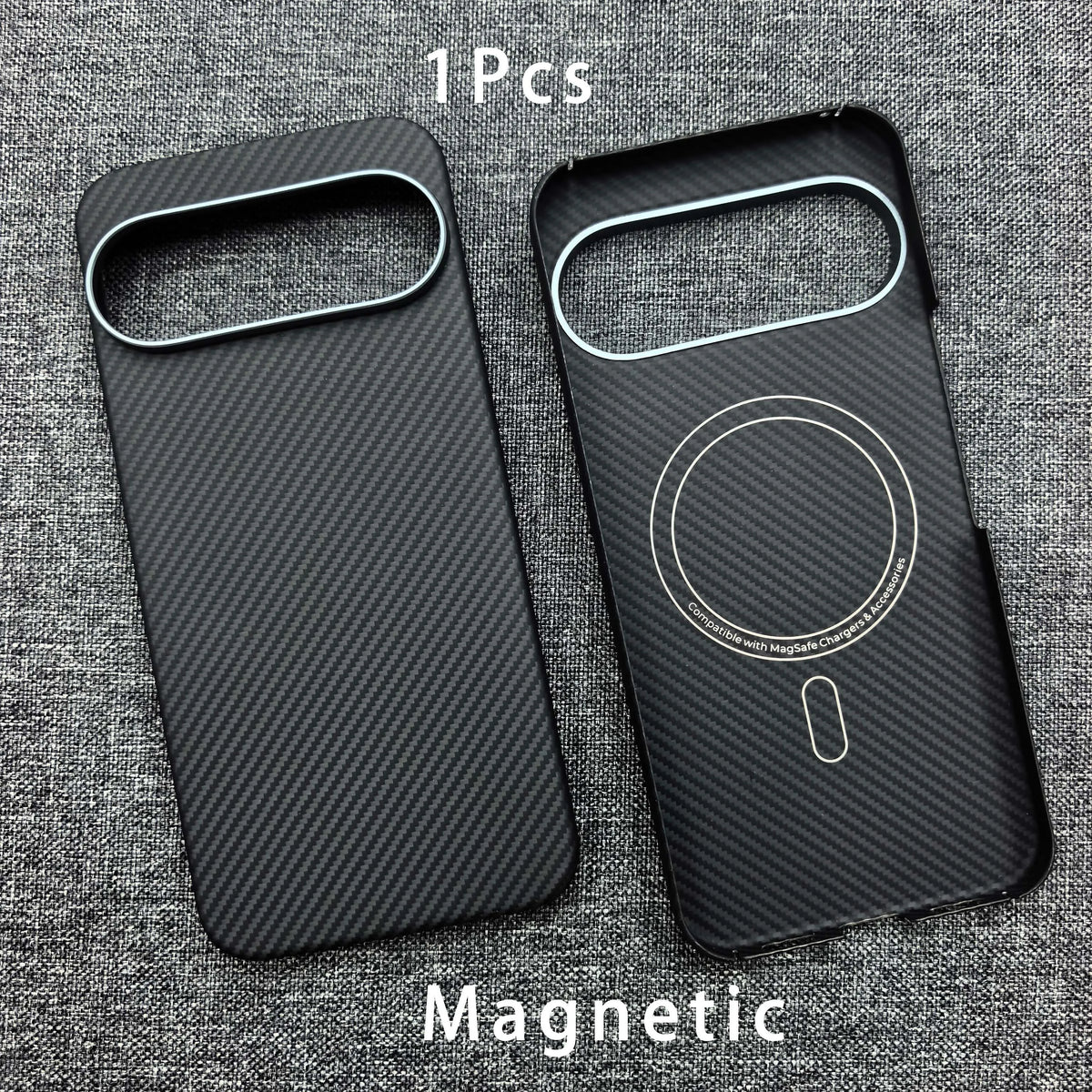 For Google Pixel 11 Pro XL Carbon Fiber Phone Case, Pixel 11, 11Pro Aramid Magnetic MagSafe Ultra-Thin Shockproof Black Case.