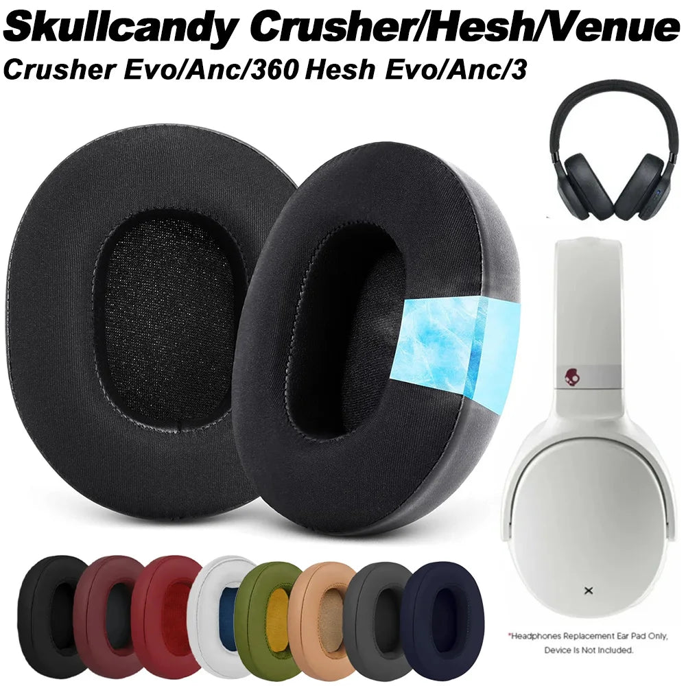 Earphone pads For Skullcandy Crusher Hesh Evo Crusher 360 Hesh 3 Wireless replacement  Earpads Mesh cloth Memory Covers Sponge