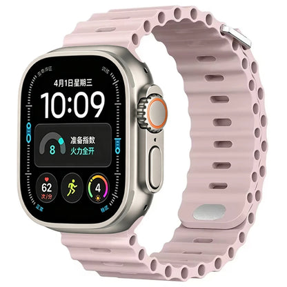 Ocean Silicone strap For Apple Watch Ultra 4 3 2 1 Band 49mm 12 11 10 9 8 7 46mm 45mm 41mm band iWatch 6 5 4 SE3 44mm 40mm 42mm