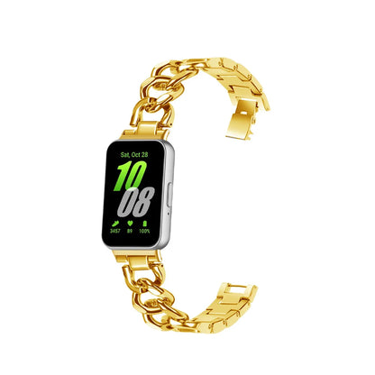 Thin Stainless Steel Strap for Samsung Galaxy Fit3 Single Row Fashion Denim Chain Bracelet Metal Chain Strap for Women