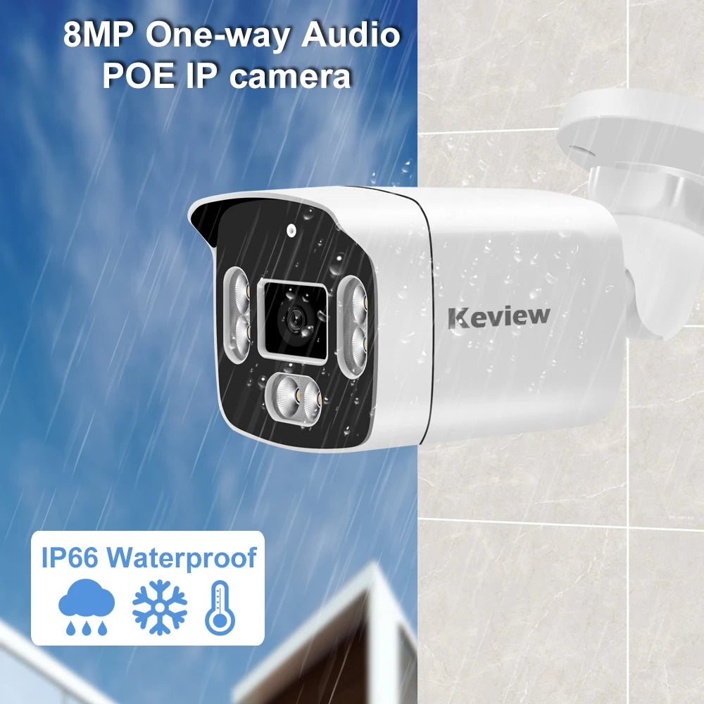 4K Poe Camera Video Surveillance IP Onvif Audio 48V POE 4MP 8MP Night Vision Bullet WaterProof security camera for NVR