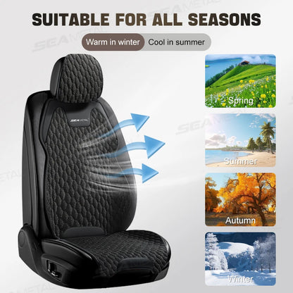 SEAMETAL Four Seasons Car Seat Cover Front Rear Car Seat Cushion Airbag Compatible Seat Protector Breathable Car Accessories