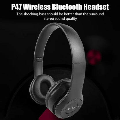 Wireless Bluetooth Headphone With HD Mic Foldable Headset Stereo Sound Earphones Sports Gaming Headphones