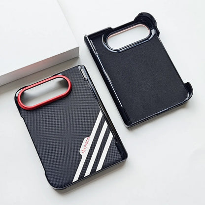 Business Premium Anti‑Scratch PU Leather Foldable Phone Case for IPhone Duo  Slim Hard Shockproof Full‑Edge Protective Cover