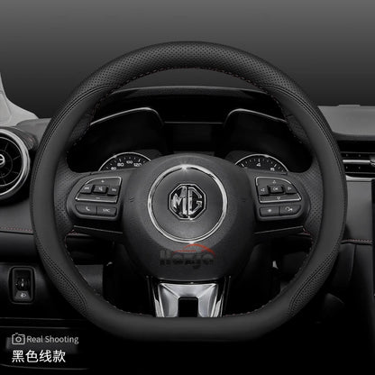 Leather Car Steering Wheel Cover for MG 3 5 One ZX RX5 ZS EHS HS PHEV Luxury Hybrid 2025 2026 Accessories