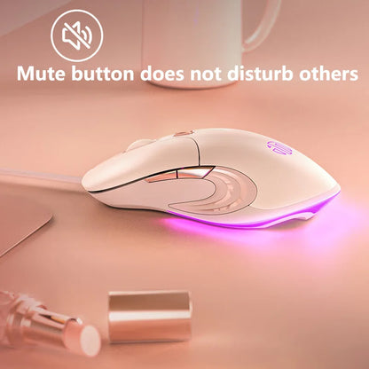 Inphic B8 Wired Mouse 4-speed DPI Adjustment Silent Office Mouse Colorful Breathing Light Effect For PC Laptop