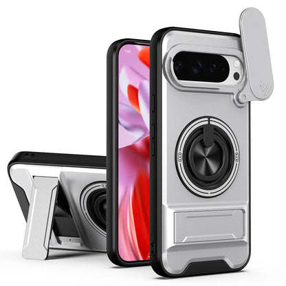 KEYSION Magnetic Phone Case for Google Pixel 9 10 Pro XL 8 7 Pro Slide Camera Protection Upright Stand 360°Ring Shockproof Cover