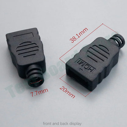 1Pce HDMI 19P Gold-Plated Soldering Male High-Definition Data Cable Connector with Plastic Shell Soldering Cable Connector