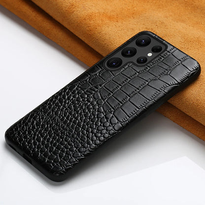 LANGSIDI Genuine Leather Phone Case for Samsung Galaxy S25 S24 S23 Ultra S22 Plus S21 FE S 24 23 A55 A54 5G Protector Back Cover