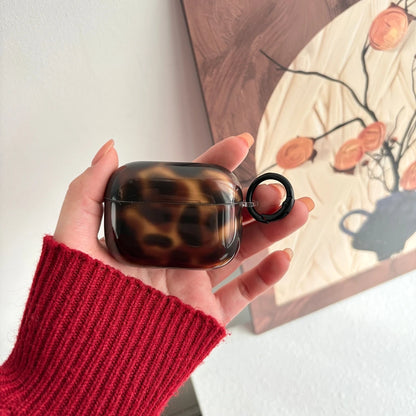 Autumn Winter Retro Brown Amber Pattern With Hook Shockproof Protective Earphone Cover Case for AirPods 1 or 2 3 4 5 Pro 2 Pro 3